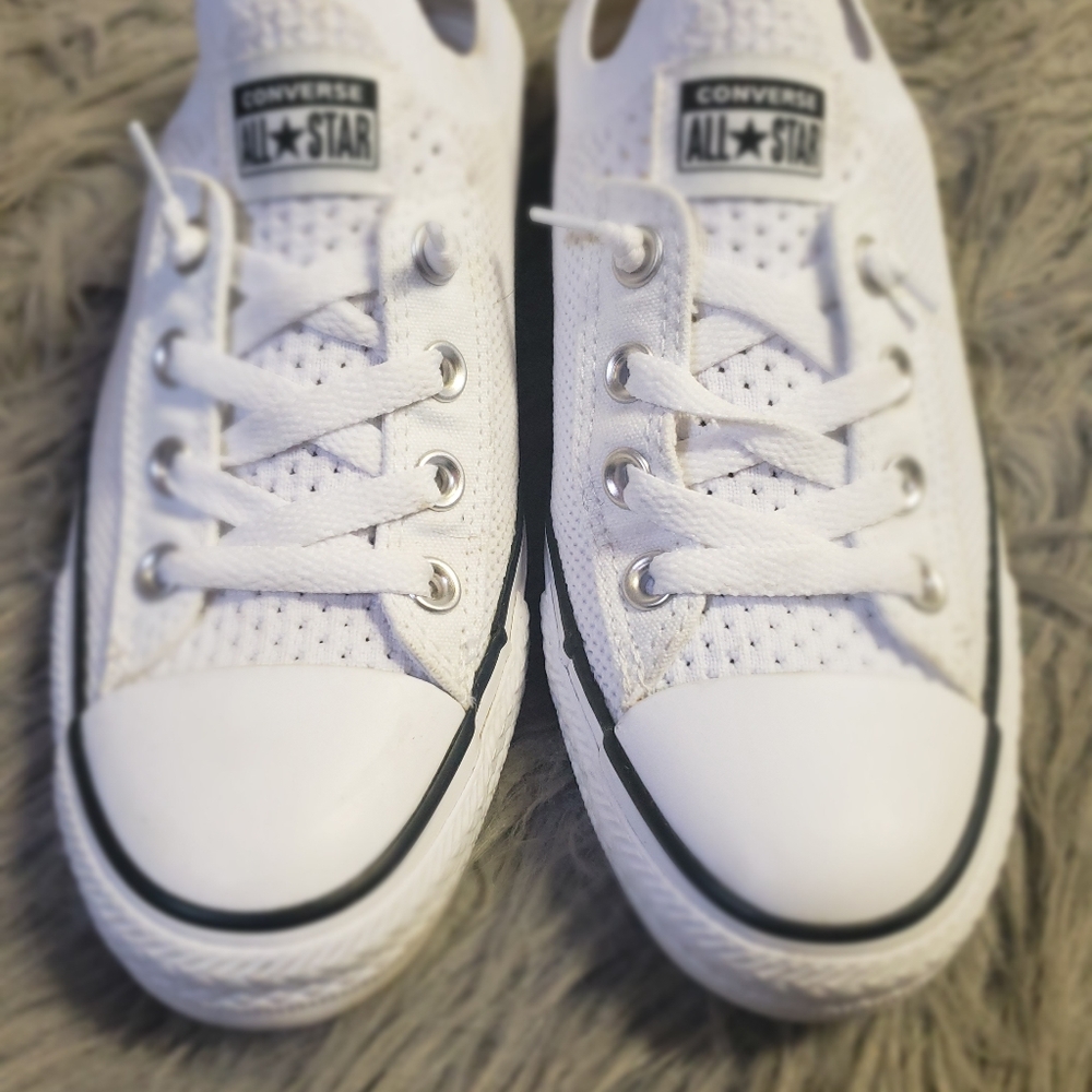 White knit converse